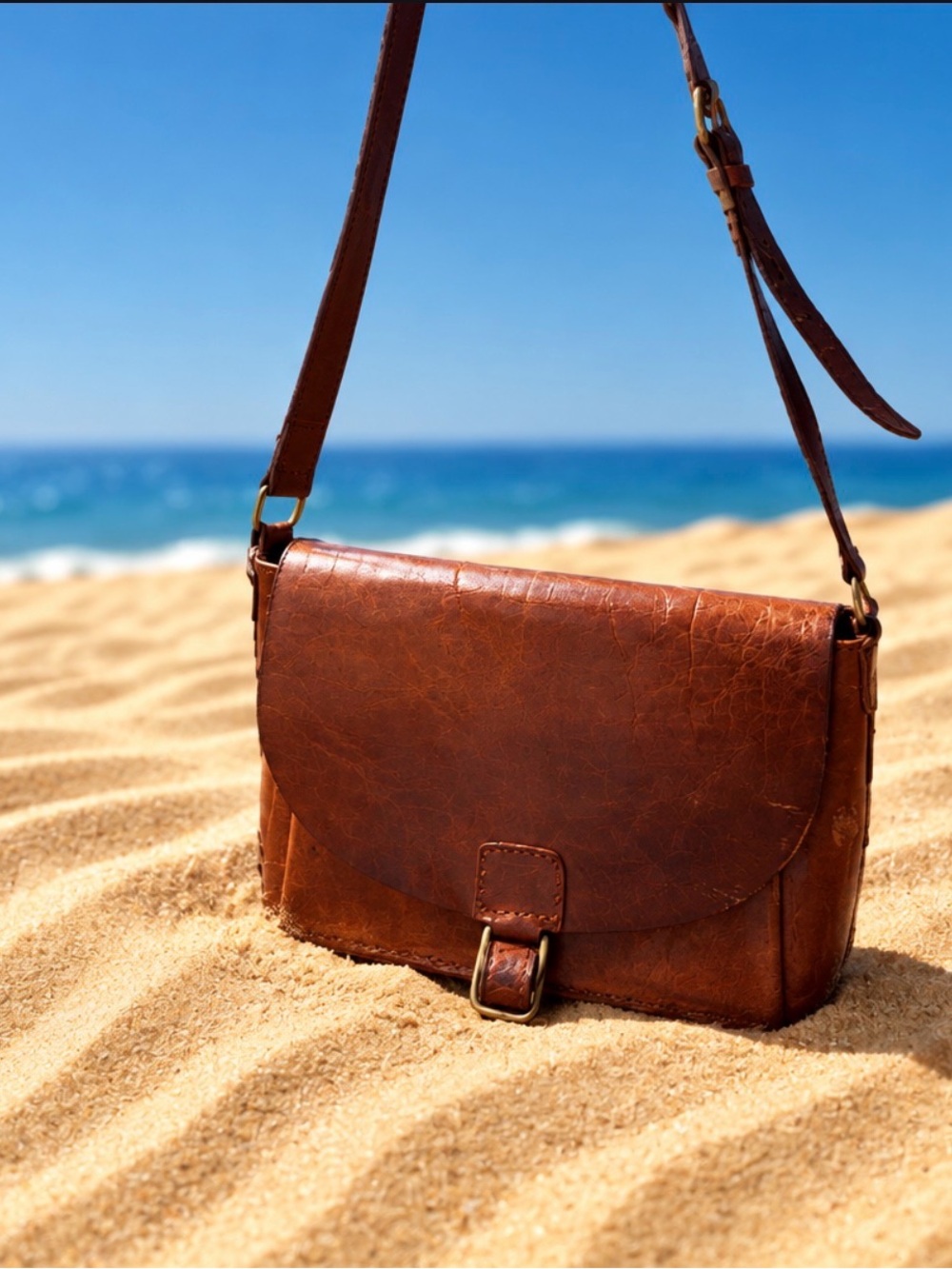 Vintage Classic Brown Leather Crossbody Bag - Timeless Women's Shoulder Purse